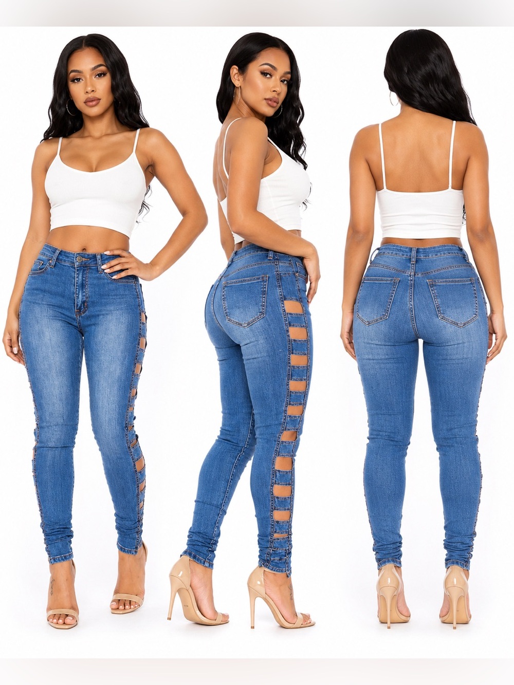 AMERICAN BAZI SIDE OUT JEANS - BLUE SIZE 2X (18) (NEW WITH TAGS)